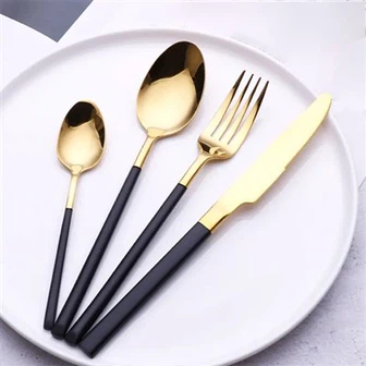 Peralatan Makan Keluli Tahan Karat dengan Salutan PVD